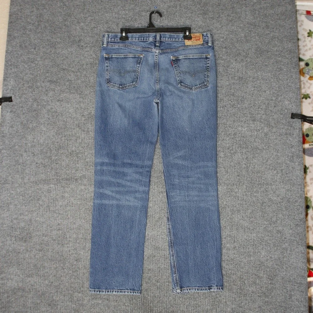 Levis 501 Straight Leg Jeans Men W34 Blue Denim Stretch Classic Casual Blank Tab